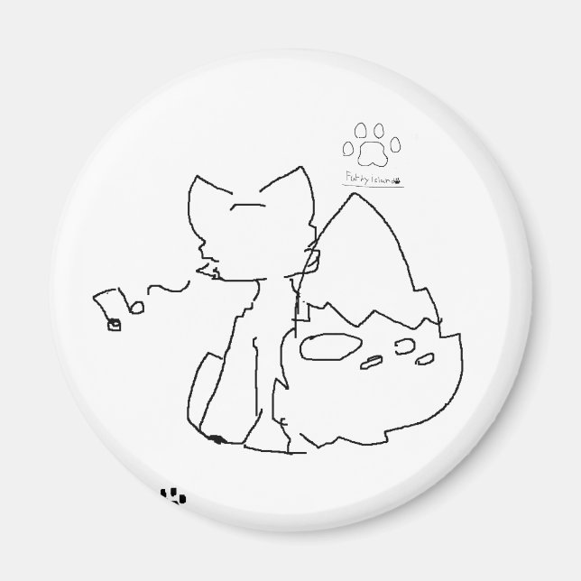 furry fox and furry island mark magnet (Vorne)