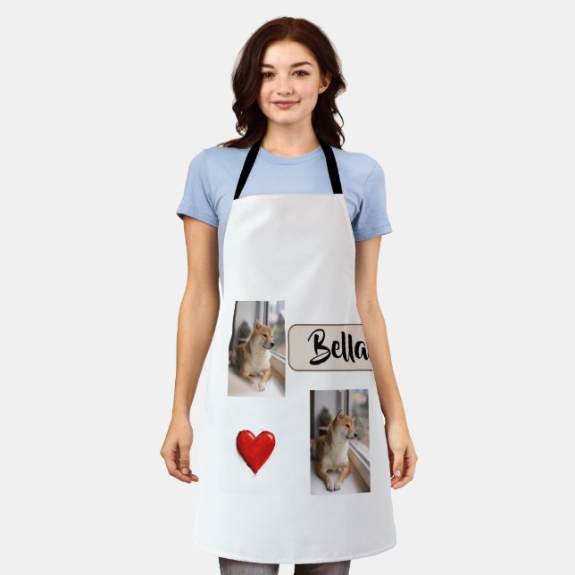Furry Friend, Loving Mom – Personalized Apron Schürze (Getragen)