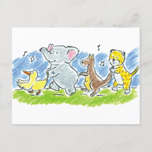 Furry Friends Conga Postcard Postkarte