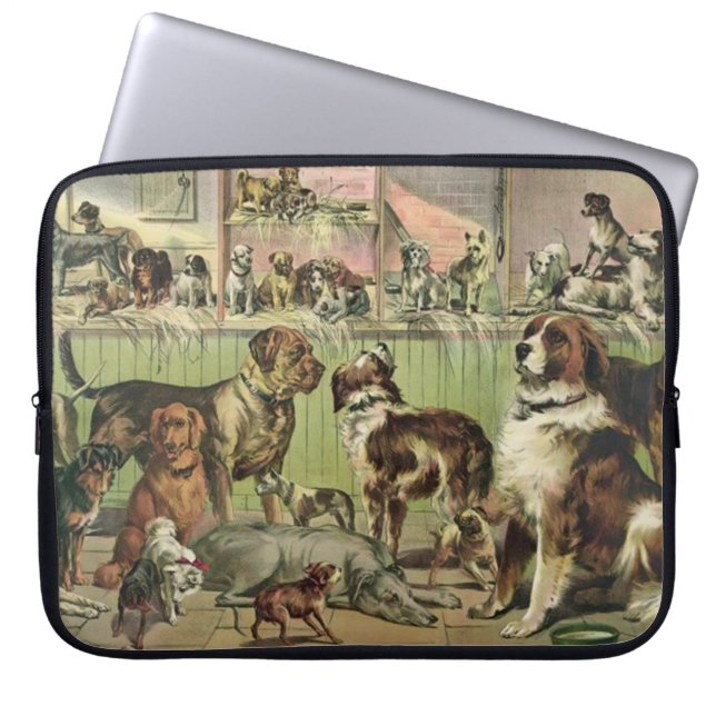 Furry Friends Dog liebt Laptop-Sleeve Laptopschutzhülle (Vorderseite)