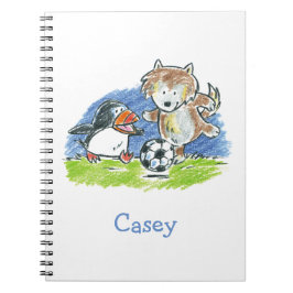 Furry Friends Football Spiral Notebook Notizblock