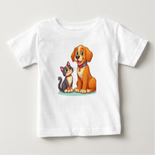 Furry Friends Forever: Hund und Katze zusammen Baby T-shirt