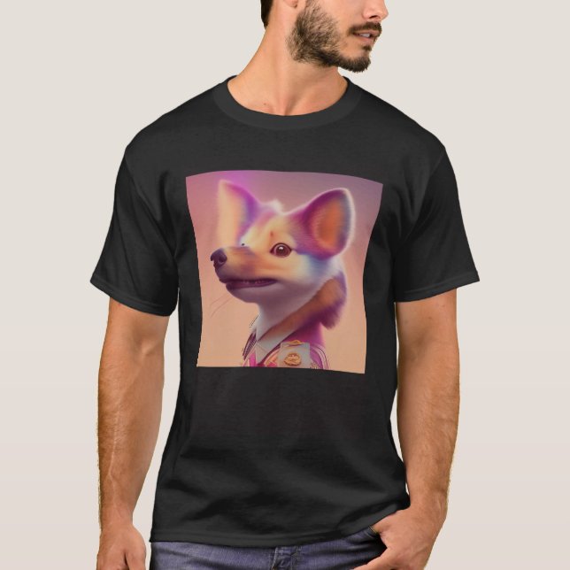 Furry Fuzzy Sneaky Squirrel Ferret Animal Peach Go T-Shirt (Vorderseite)