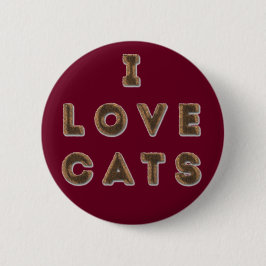 Furry 'I Liebe Cats' Standard, 2¼ Zoll Round Butto Button