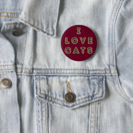 Furry 'I Liebe Cats' Standard, 2¼ Zoll Round Butto Button