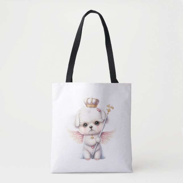 Furry Joy: Angel Wing Maltese Dog Welppy Gift (Vorderseite)