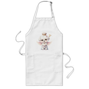 Furry Joy: Angel Wing Maltese Dog Welppy Gift Lange Schürze