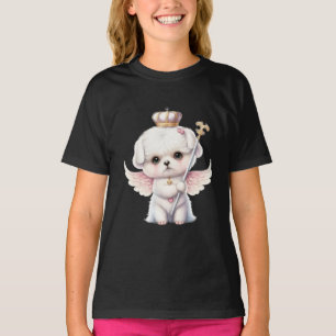 Furry Joy: Angel Wing Maltese Dog Welppy Gift T-Shirt