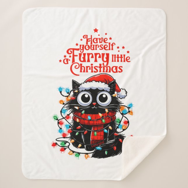 Furry Little Christmas Sherpadecke (Vorderseite)