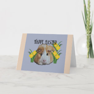 Furry Little Guinea Pig Tan Happy Oaster Daffodil  Karte
