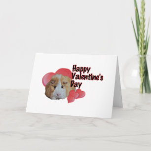 Furry Little Guinea Pig Tan Happy Valentine's Day  Karte