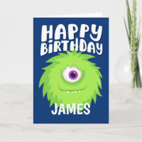 Furry Monster Blue Birthday