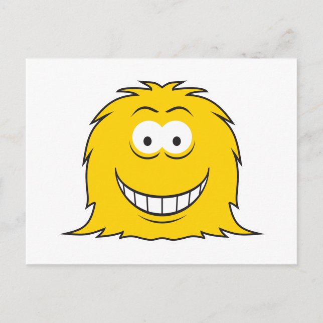 Furry Monster Face Postkarte (Vorderseite)