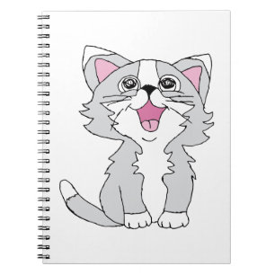 Furry Niedlich Cat Ästhetische Happy Cat Clipart Z Notizblock