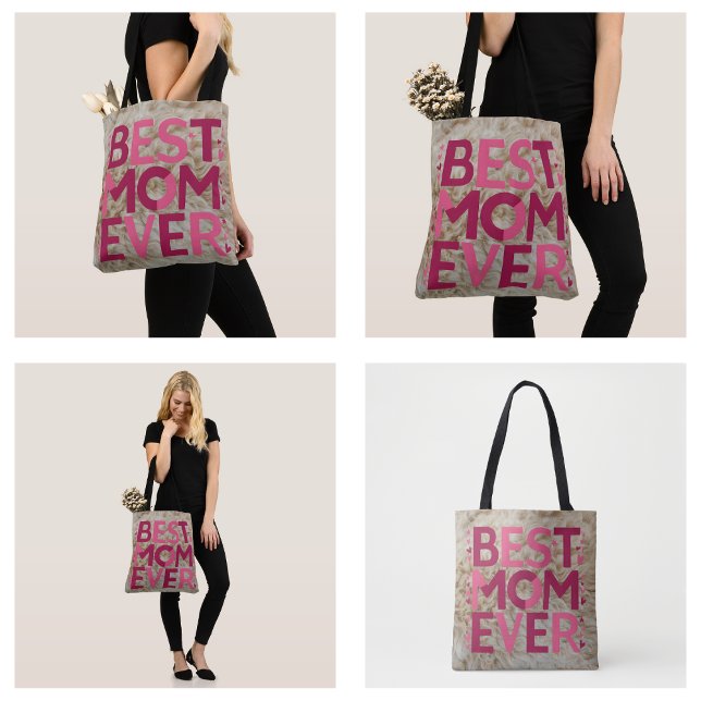 Furry Pink Beste Mama je (Furry Pink Best Mom Ever Tote Bag)