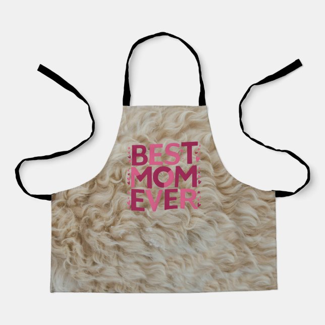 Furry Pink Beste Mama je Schürze (Vorderseite)