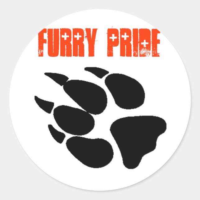 Furry Pride Pawprint Blatt Aufkleber (Vorderseite)