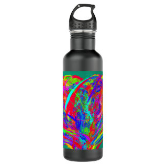 Furry Rainbow Colored Flower Water Bottle Edelstahlflasche