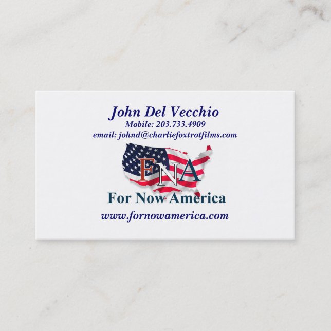 Fürs Erste Amerika John Del Vecchio Visitenkarte (Vorderseite)