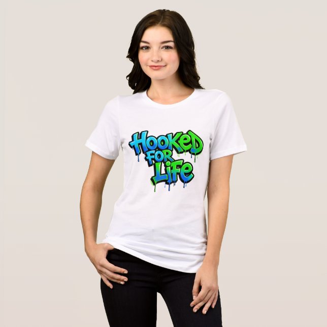 Fürs Leben angehakt Regenbogen Graffiti Tri-Blend Shirt (Vorderseite voll)
