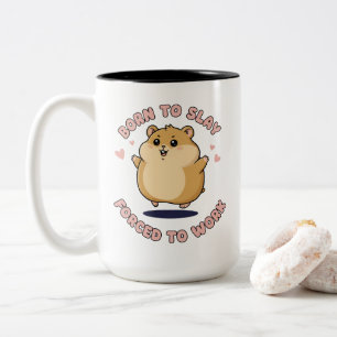 Fürs Töten geboren Hamster Meme Cute Lustige Arbei Zweifarbige Tasse