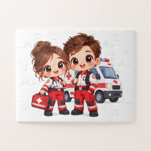 Fürsorgliches Sanitäter-Duo Puzzle
