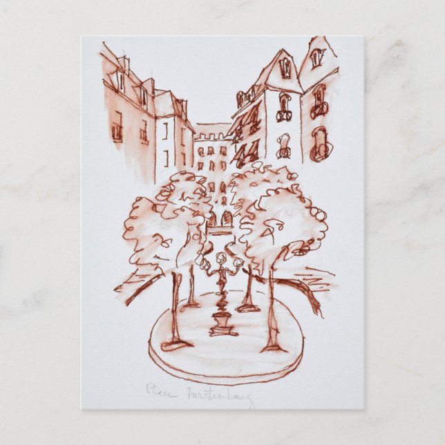 Furstenberg, Saint-Germain-des-Pres Kirche, Paris Postkarte (Vorderseite)