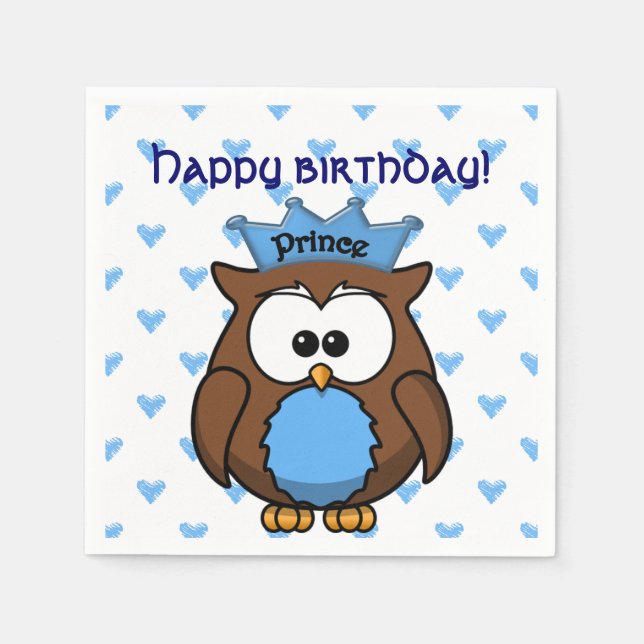 Fürstenuhu Serviette (Vorderseite)