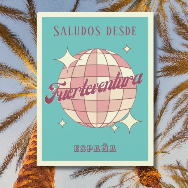 Fürteventura Spanien Ferien Retro Postkarte (Von Creator hochgeladen)