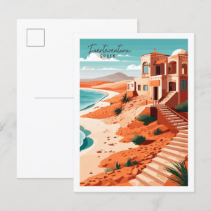 Fürteventura Spanien Vintage Illustration Postkarte