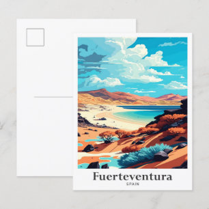 Fürteventura Spanien Vintage Reise Illustration Postkarte