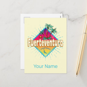 Fürteventura Surfer Kanarische Inseln Vintag Feiertagspostkarte