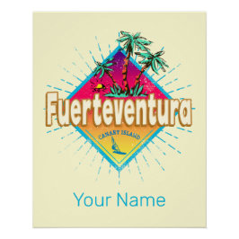 Fürteventura Surfer Kanarische Inseln Vintag Poster