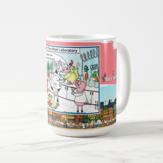 Further Than Meat | Satirischer Humor Klassiker Kaffeetasse (VorderseiteRechts)