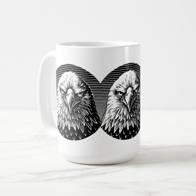 Fury Fierce: Der mächtige Blick auf einen Adler Kaffeetasse (Vorderseite Links)