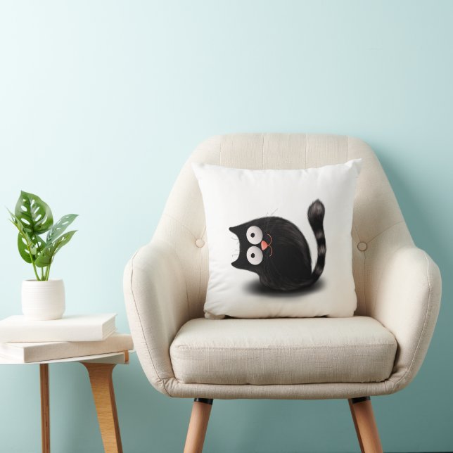 Fury Funy Black Cat Kissen (Stuhl )