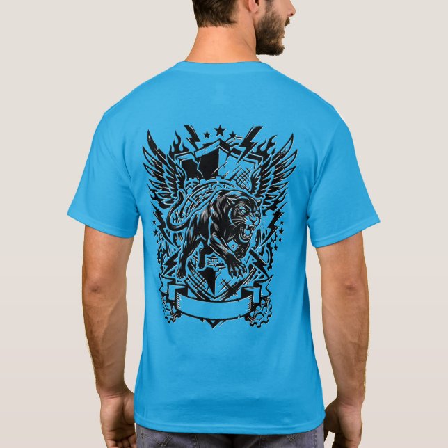Fury Panther Crest Shirt – Vintage Schwarzer Panth (Rückseite)