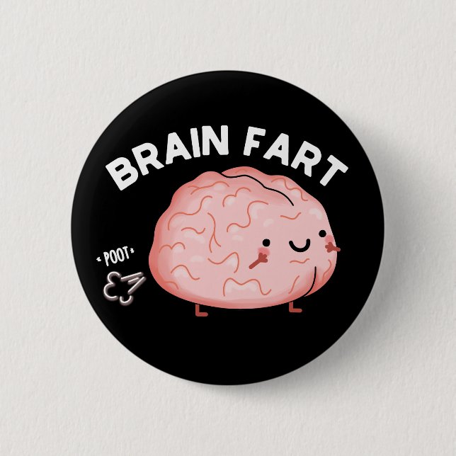 Furz Funny Anatomy Pun Dark BG Button (Vorderseite)