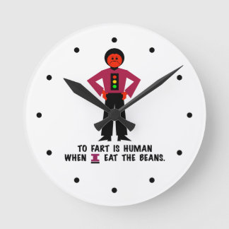 Furz ist menschlich runde wanduhr