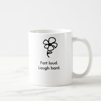 Furz loud. Lachen hart Kaffeetasse