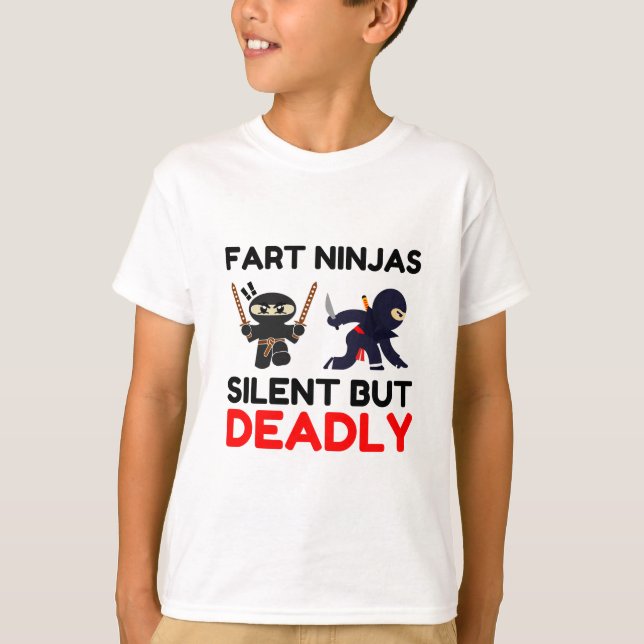 Furz Ninjas still, aber tödlich T-Shirt (Vorderseite)