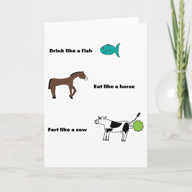 Furz wie eine Kuhkarte Karte (Vorderseite)