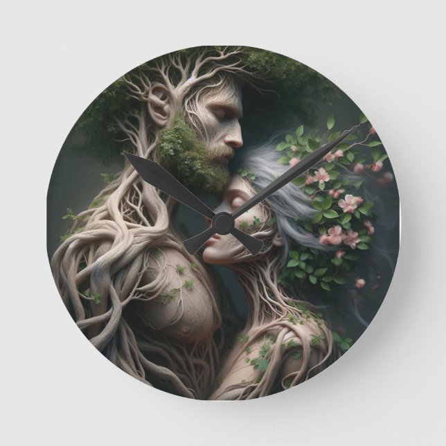 fusão homem e natureza runde wanduhr (Vorderseite)