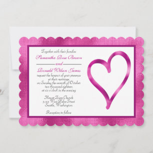 Fuschia-Folie mit Einladung zur Hochzeit im offene