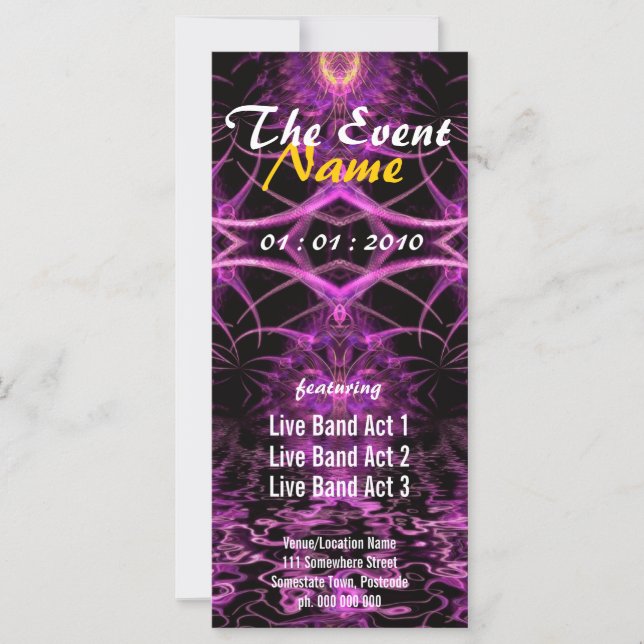 Fuschia Fraktal Fantasy Party Flyer (Vorderseite)