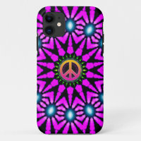 Fuschia Krawatte-Dye Peace Sign