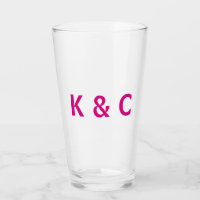 Fuschia Monogram Modern Wedding