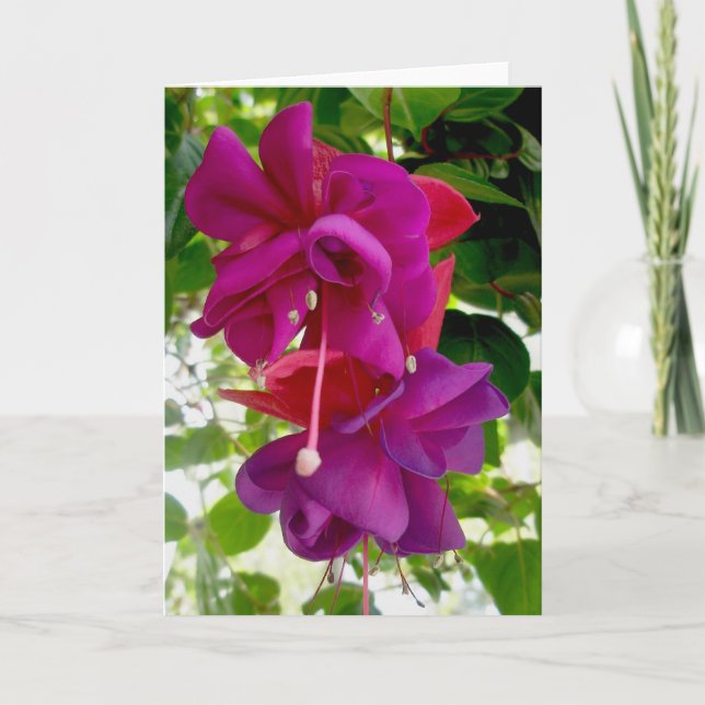 Fuschia Note Card Feiertagskarte (Vorderseite)