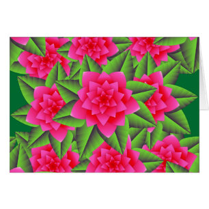 Fuschia Pink Camellias und grüne Blätter