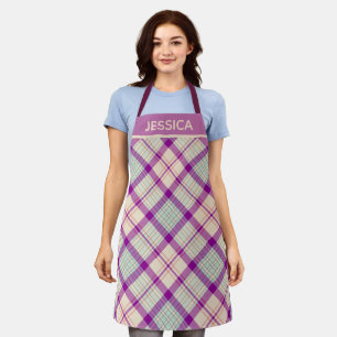 Fuschia Scottish Tartan Kariertes Muster Personali Schürze